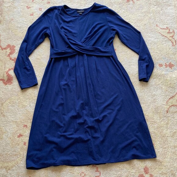 J.Jill Wearever Collection Rich Navy Blue Criss-Cross Dress, Small Petite - Picture 4 of 10